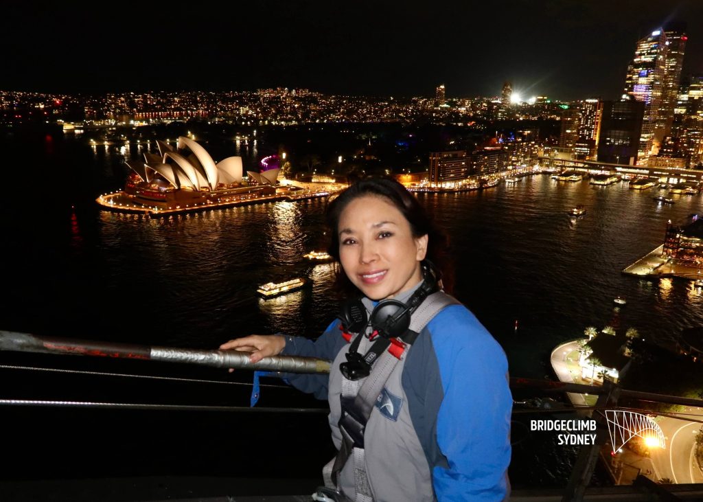 Soon Hee Newbold in Sydney on their famous bridge